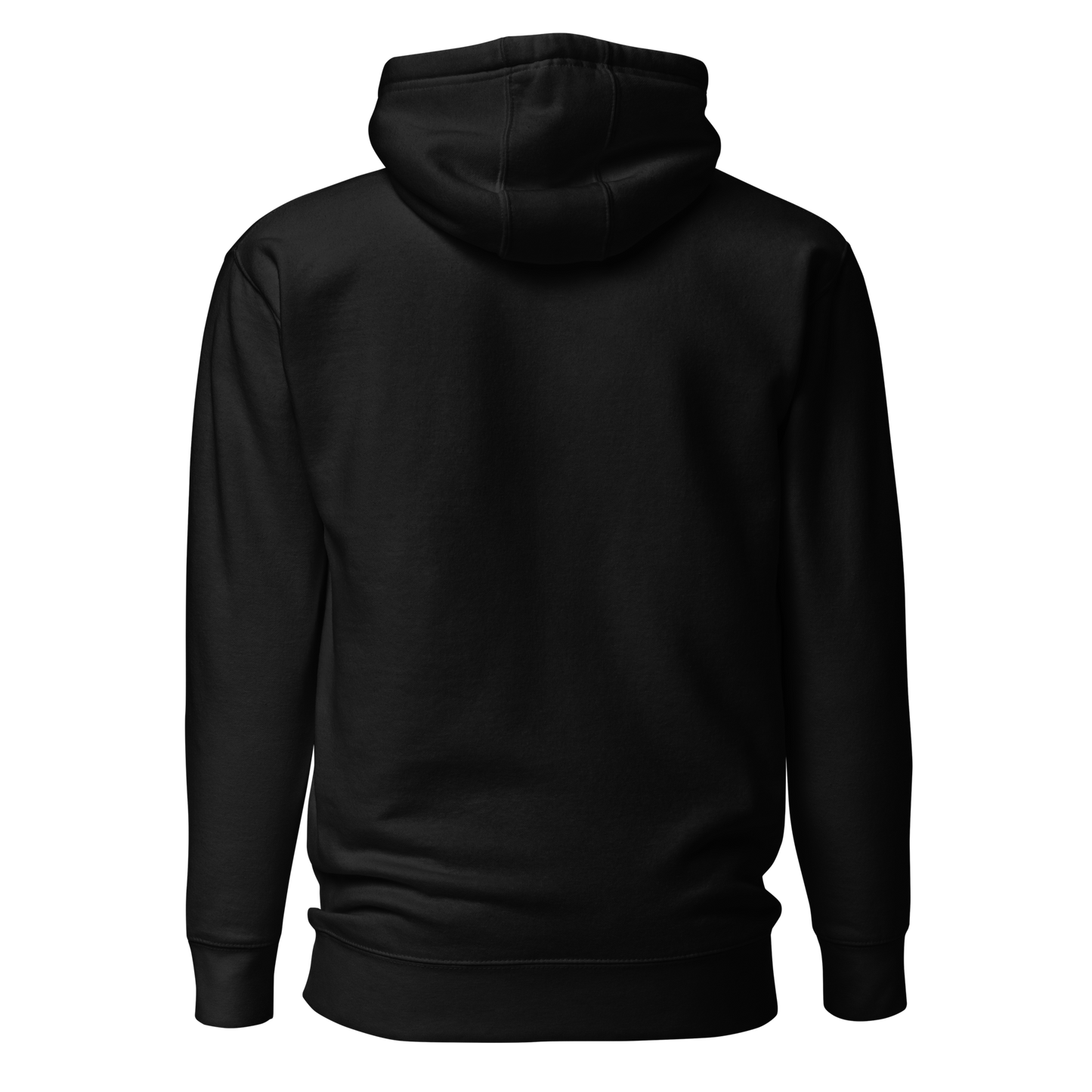 Black hoodie with light blue and white OTG shield logo on chest